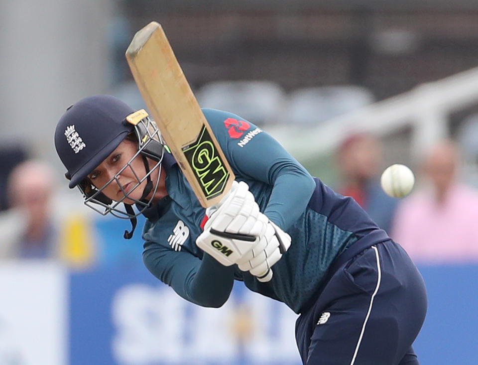 England's Sarah Taylor batting during the second Women's One Day International Series match at the 1st Central County Ground, Brighton. (Photo by Gareth Fuller/PA Images via Getty Images)