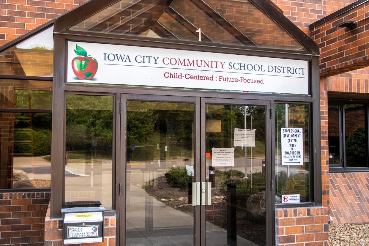 The Iowa City Community School District (ICCSD) offices are seen, Saturday, Aug. 29, 2020, at 1725 N. Dodge Street in Iowa City, Iowa.