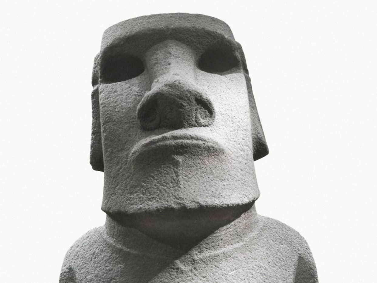 Large stone sculptures or moai, such as Hoa Hakananai'a, pictured, were made on Rapa Nui between 1100 and 1600AD: The Trustees of the British Museum