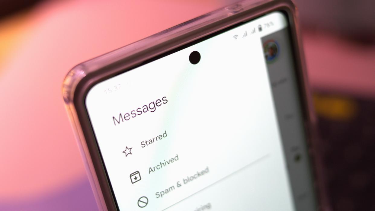  Google Messages left-panel menu 