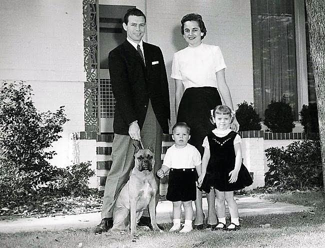 The Sanders family — Carl, Betty, Carl Jr., and daughter Betty — at home in Augusta.