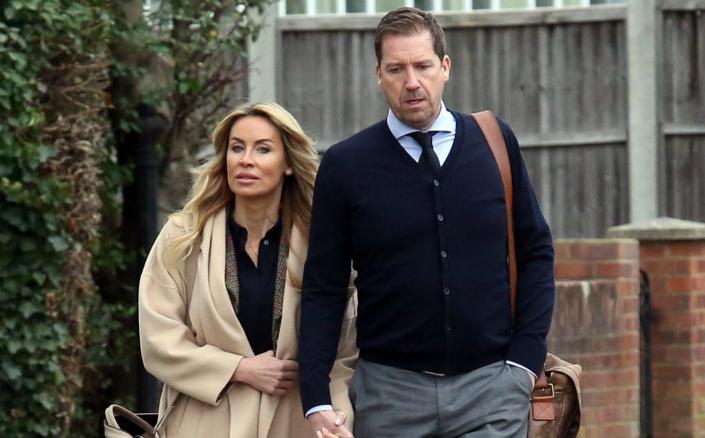 Jo-Emma Larvin and her partner Jonathan Johnson at Iselworth Crown Court - Central News