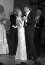 President Ronald Reagan and his wife, Nancy dance Jan. 20, 1981 at an inaugural ball at the Pension Building in Washington . The President and first lady were scheduled to appear at nine ball during the evening. (AP Photo)