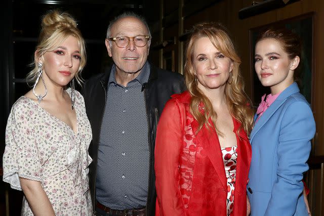 <p>Jim Spellman/WireImage</p> Lea Thompson with husband Howard Deutch and daughters Madelyn Deutch and Zoey Deutch in 2018