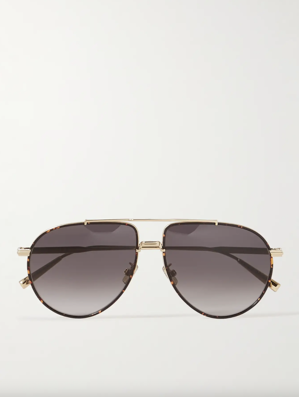 Aviator-Style Tortoiseshell Acetate and Gold-Tone Sunglasses