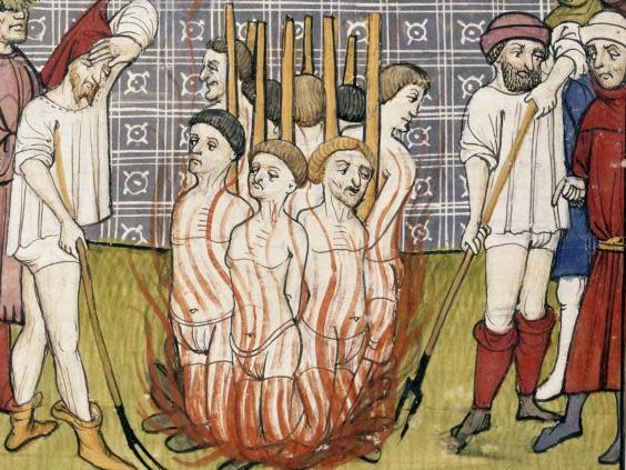 The burning of the Templars ( British Library/Robana/Rex)