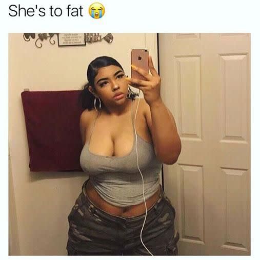 One woman has hit back after becoming the subject of a fat-shaming meme. Photo: Instagram