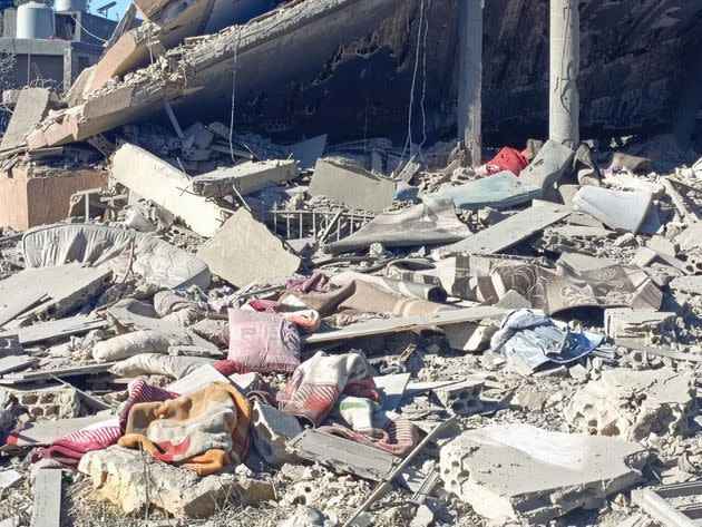 A residential area in Lebanon destroyed by an Israeli airstrike last week that killed one person and wounded three others. 