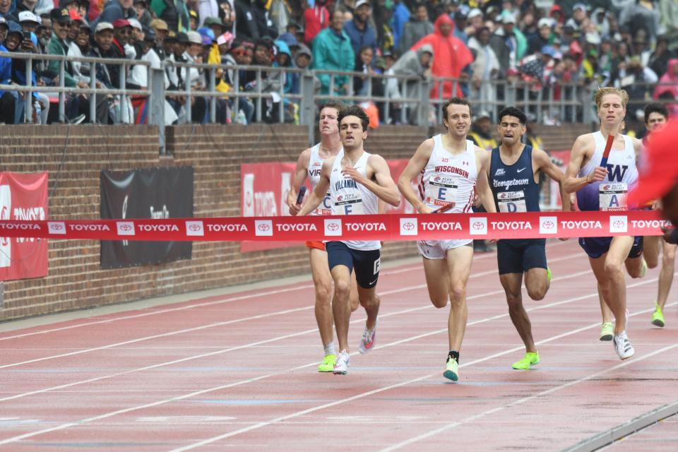 Liam Murphy, who hails from Millstone, anchors Villanova's distance medley to victory at the 2023 Penn Relays