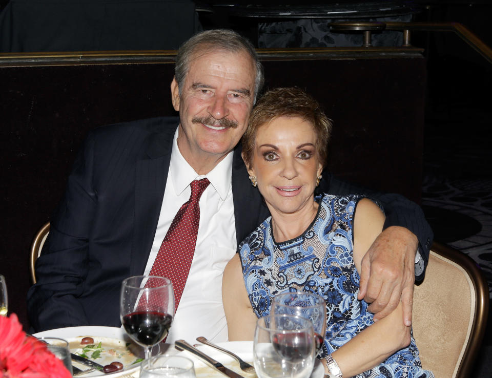 BEVERLY HILLS, CA - AUGUST 12:  Former president of Mexico Vicente Fox (L) and Marta Sahagun de Fox attend the 16th Annual Harold & Carole Pump Foundation Gala at The Beverly Hilton Hotel on August 12, 2016 in Beverly Hills, California.  (Photo by Tiffany Rose/Getty Images for Harold & Carole Pump Foundation )