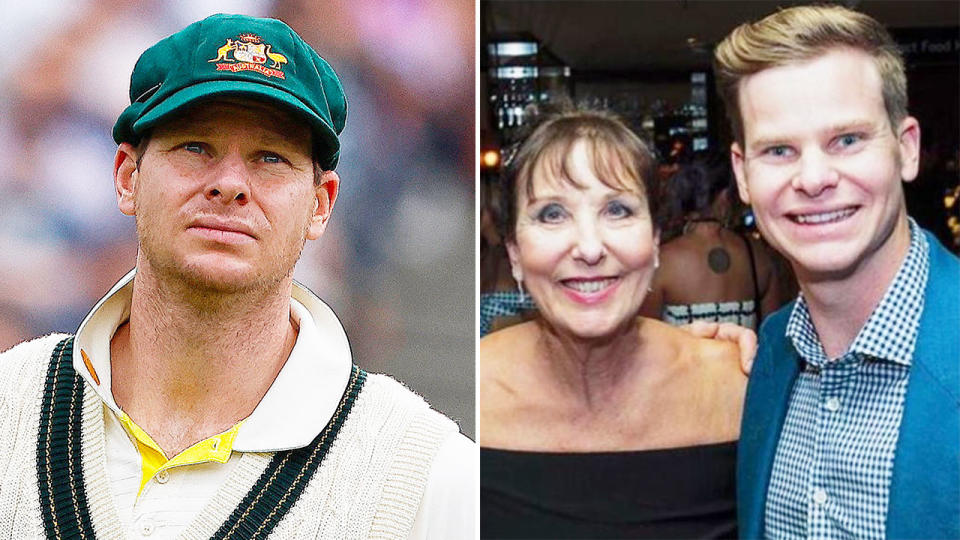Seen here, Steve Smith and his mother Gillian.