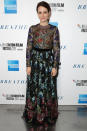 <p>Claire Foy wore Gucci to attend the London 'Breathe' premiere.</p>