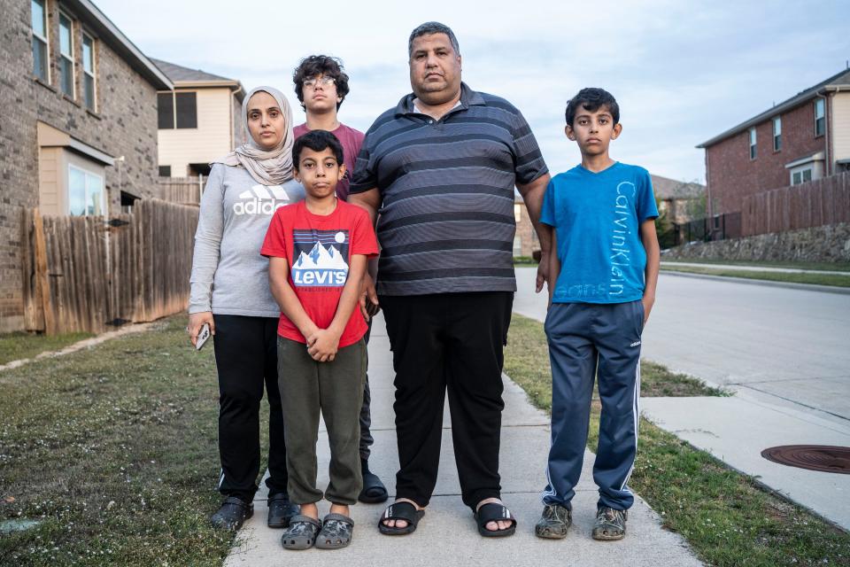 Yaser Betar came to the U.S. at 16 to join a brother, who was studying in San Angelo, Texas. Today he, his wife, Nisreen and his three sons, Yousef, 9, Ammar, 12 and Ahmed, 11 live in Denton, Texas. His daughter, Ayay, 18, is not pictured.