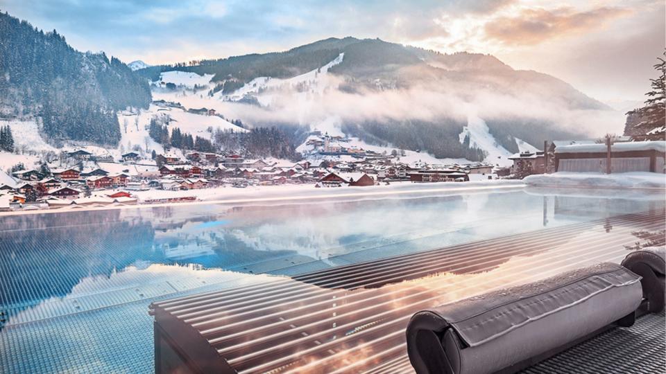 The heated infinity pool has an awe-inspiring vista