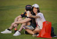 A couple taking a selfie shot at Singapore F1. (PHOTO: Singapore GP)