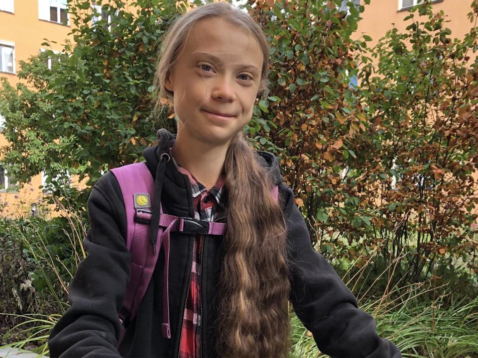 Greta shared a picture on her return to school after more than a year