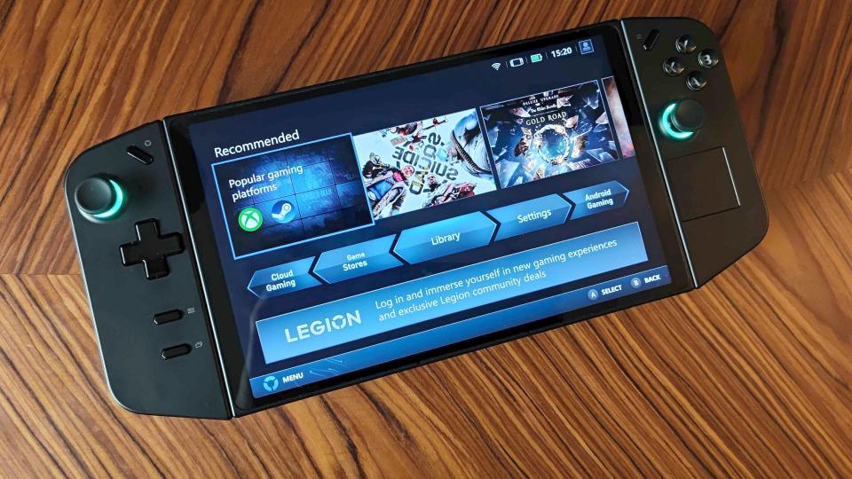 Lenovo Legion GO with LegionSpace software on screen
