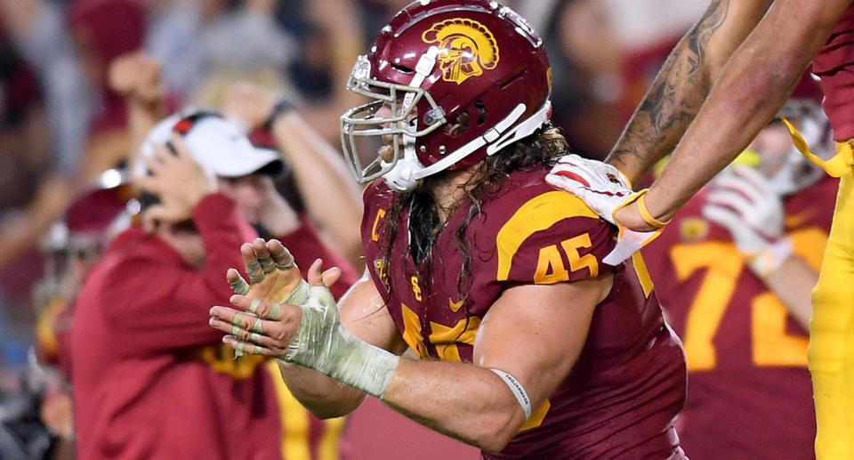 Porter Gustin and USC beat Washington State 39-36 in a Friday night Pac-12 battle. (Getty)