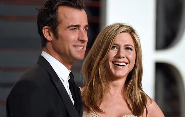 Jennifer Aniston and Justin Theroux. Photo: Getty.