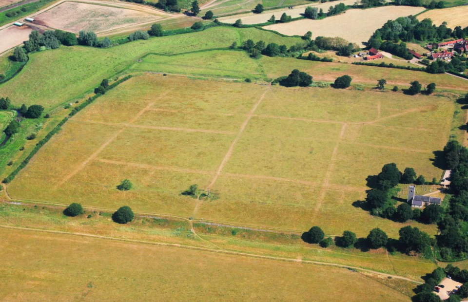 <p>The heatwave has exposed countless markings that have been hidden under grass (SWNS) </p>