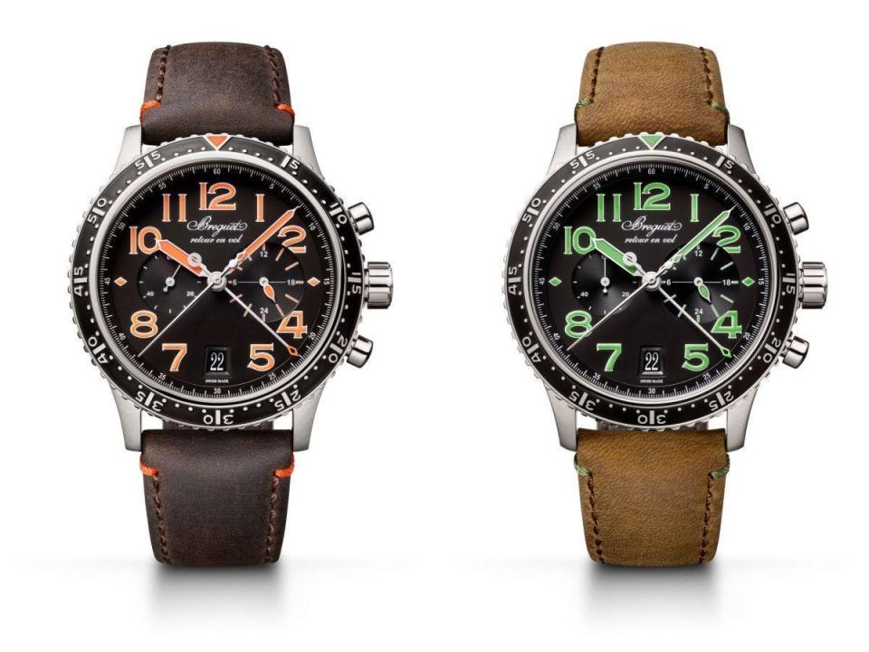寶璣飛行系列Type XXI 3815限量鈦金屬腕錶，限量各250只，定價約NT$479,000。