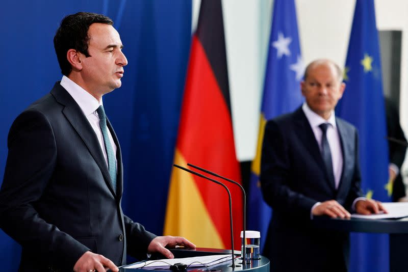 German Chancellor Scholz and Kosovo's PM Kurti hold news conference in Berlin