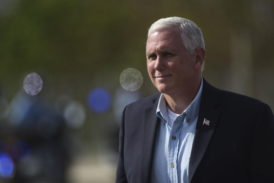 U.S. Vice President Mike Pence said he left the Colts game on Sunday over anthem protests by players. (AP)