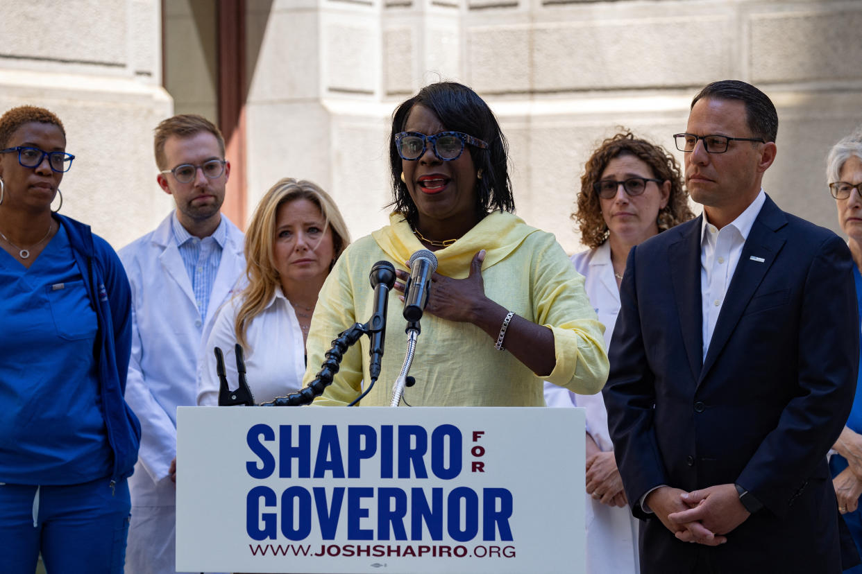 Philadelphia Mayor-elect Cherelle Parker, foreground, in 2022. 