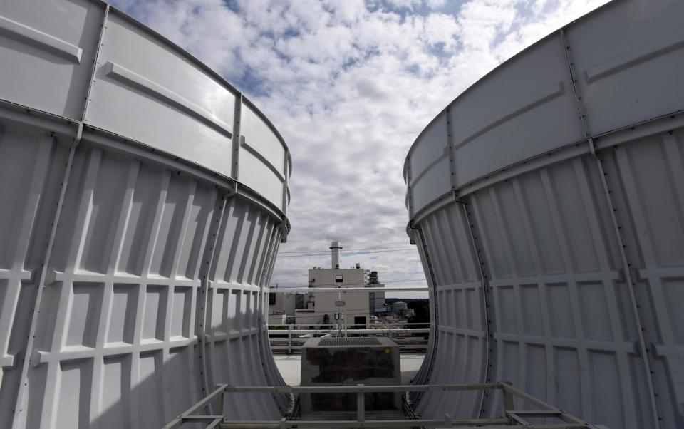 Cooling towers at SSE Thermal's combined-cycle gas turbine Keadby 2 power station in north Lincolnshire