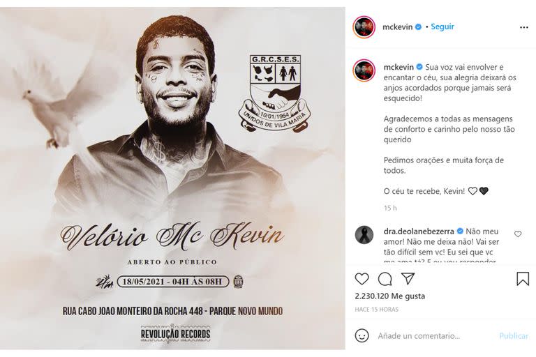 El velorio de MC Kevin se realizó este martes 18 de mayo