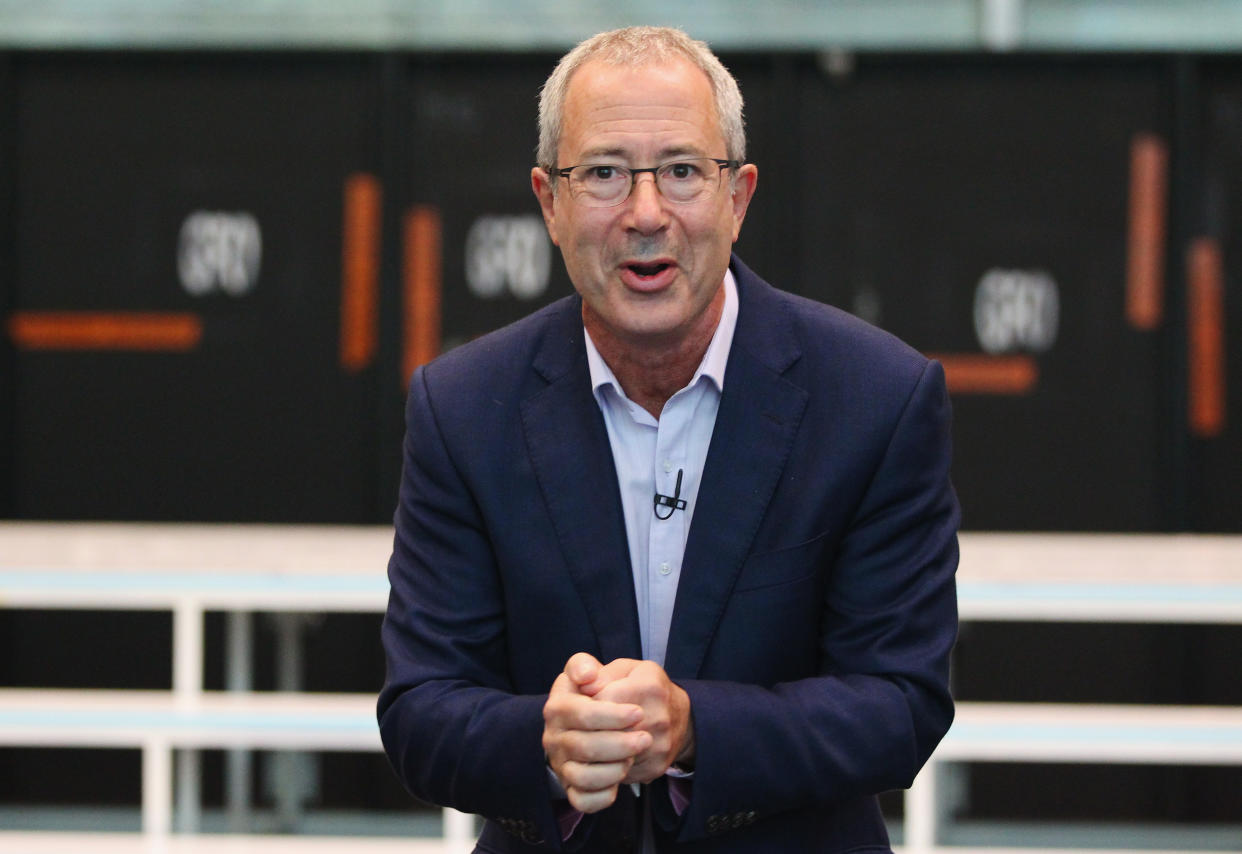 SYDNEY, NEW SOUTH WALES - APRIL 07:  Ben Elton talks to the media during rehearsals for We Will Rock You at ABC Studios on April 7, 2016 in Sydney, Australia.  (Photo by Don Arnold/WireImage)