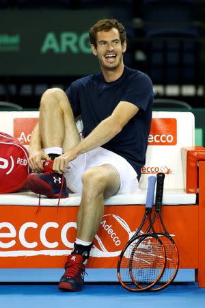 Britain Tennis - Great Britain v Argentina - Davis Cup Semi Final - Emirates Arena, Glasgow, Scotland - 15/9/16 Great Britain's Andy Murray during practice Action Images via Reuters / Andrew Boyers Livepic