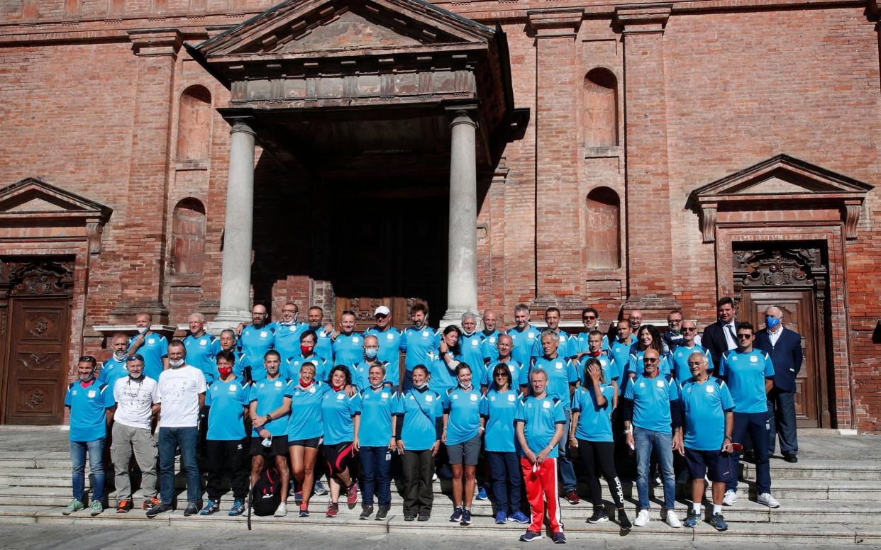 The 180km relay race ran between the towns of Codogno and Vo' in northern Italy - AP