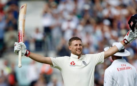 Joe Root raises his 14th Test century 13 months after his 13th - Credit: Alan Martin/Action Plus via Getty Images