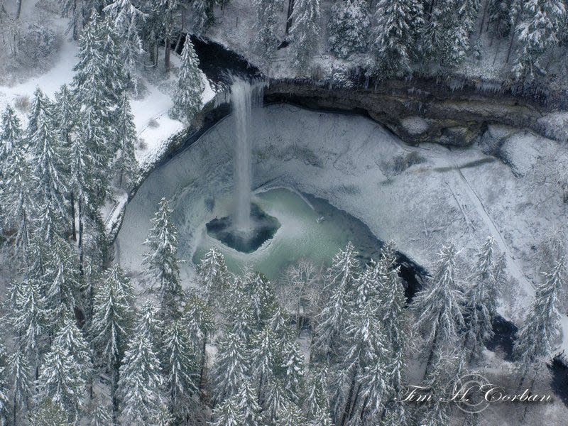 South Falls from airplane.