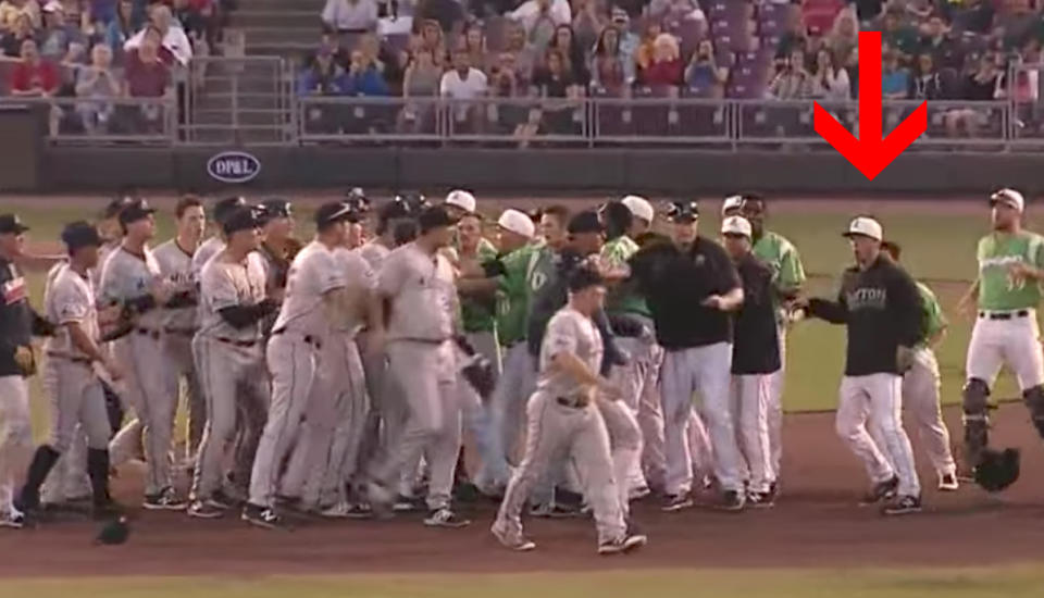 Here's the surprised reaction from one of the Dayton Dragons. (MILB)