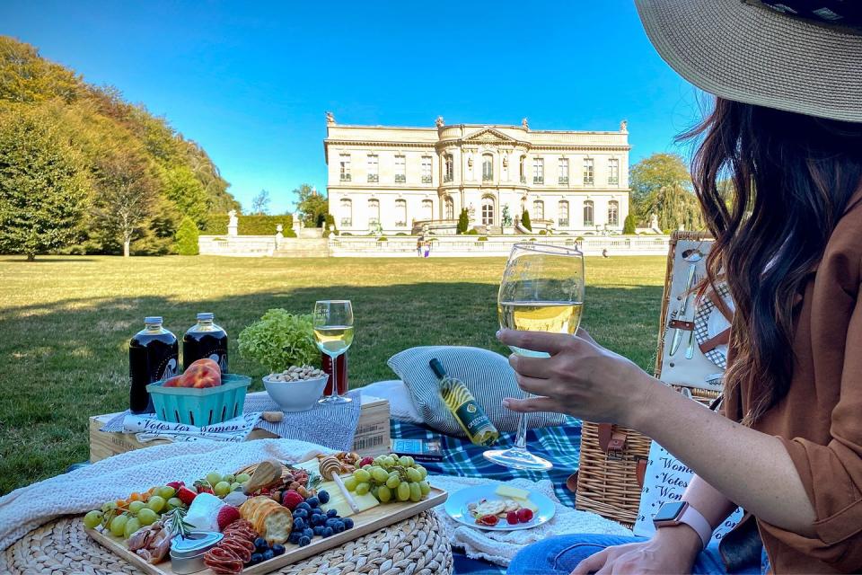 Have a picnic on a Newport Mansion lawn.