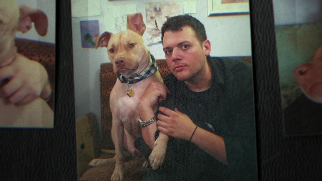 Anthony Strangis (Melngailis' ex-husband) with her dog Leo in 