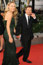 Michael J. Fox and wife Tracy Pollan arrive at the 64th Primetime Emmy Awards at the Nokia Theatre in Los Angeles on September 23, 2012.