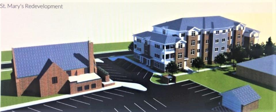 Conceptual of the projected appearance of a redeveloped St. Mary's Episcopal Church campus at 14-18 White Horse Pike in Haddon Heights Borough.