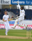 <p>Sri Lanka batsman Dinesh Chandimal celebrates his century during Day Four of the Second Investec Test match between England and Sri Lanka at Emirates Durham ICG on May 30, 2016, in Chester-le-Street, United Kingdom. (Stu Forster/Getty Images) </p>