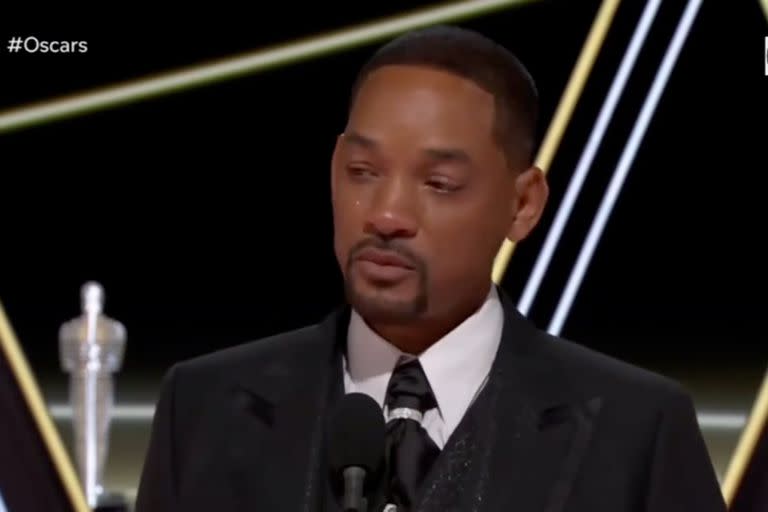 Will Smith, llorando al dar su discurso