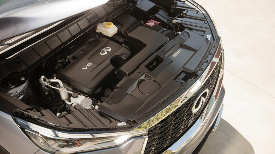 The QX60’s 3.5-liter V-6 is responsible for 295 hp and 270 ft lbs of torque. - Credit: Photo: Courtesy of Infiniti.