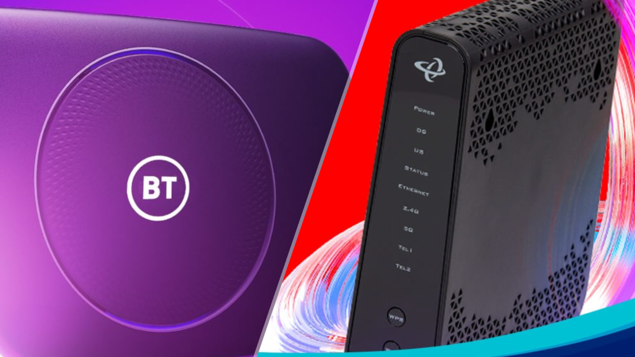  BT and Virgin Media routers head to head. 