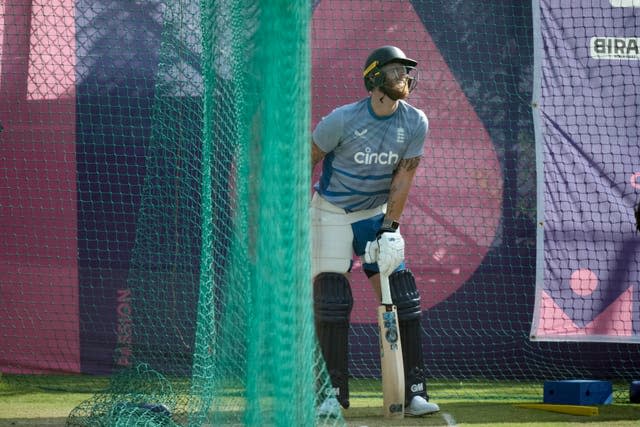 Ben Stokes during batting practice