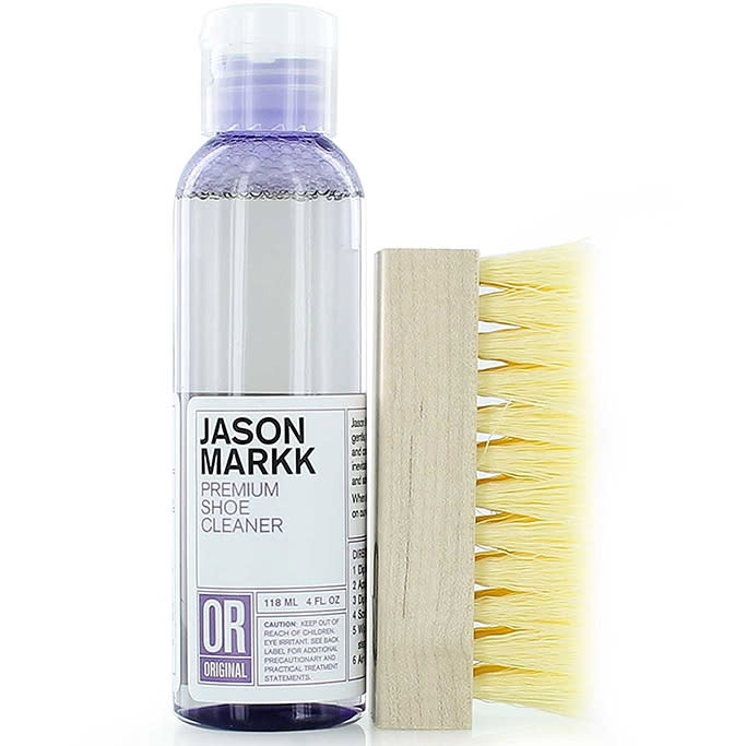 Jason Markk premium shoe cleaner brush and solution. - Credit: Amazon