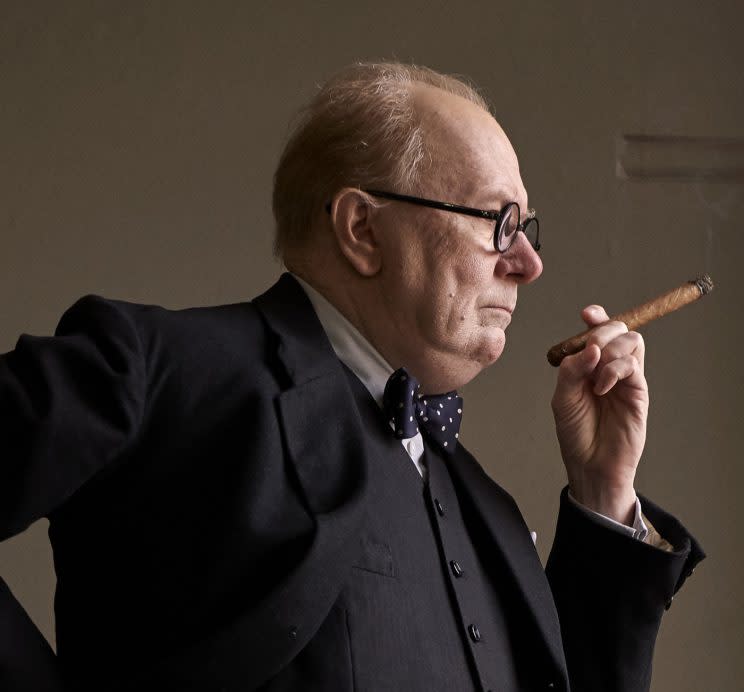 Churchill.. Gary Oldman on the extensive prosthetics needed to play British prime minister – Credit: Focus Features