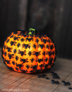 <p>Want something a bit more 3D and spooky? Simply glue tiny plastic spiders all over your pumpkin. If you're feeling ambitious, you could try to make the pumpkin look like it's rotting by carving a few chunks out and scraping it up a bit.</p><p>Get the tutorial from <a href="https://www.thekimsixfix.com/2014/09/creepy-crawly-spider-pumpkin.html#_a5y_p=2525370" rel="nofollow noopener" target="_blank" data-ylk="slk:The Kim Six Fix;elm:context_link;itc:0;sec:content-canvas" class="link ">The Kim Six Fix</a>.</p>