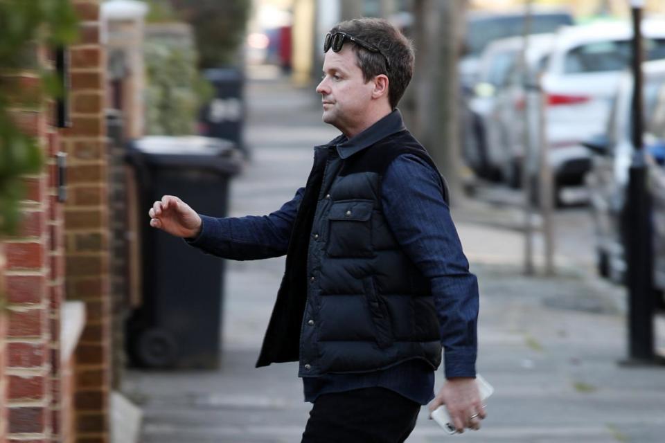 Declan Donnelly returns home after visiting McPartlin (Splash News)