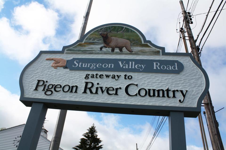 This Pigeon River Country State Forest sign depicts the elk that the area is known for.